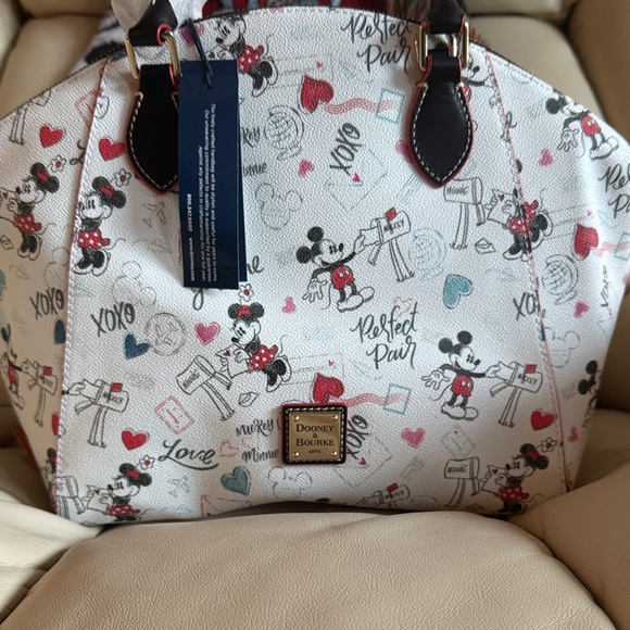 Dooney & Bourke Handbags - Dooney & Bourke Mickey Mouse Satchel - White and Black with Red Accents